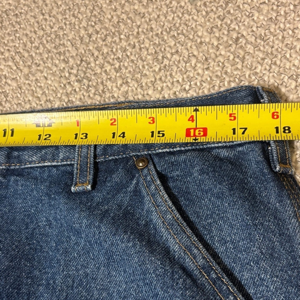Carhartt Carpenter Relaxed Fit Dungaree Dark Blue Jeans Vintage - Picture 5 of 11